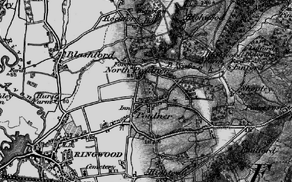 Old map of North Poulner in 1895