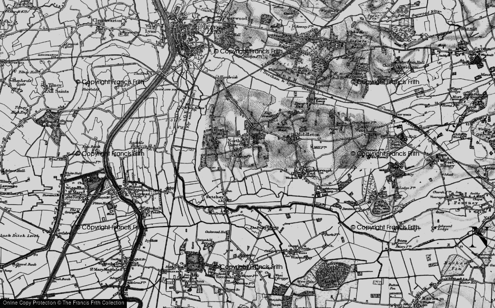 Old Map of North Runcton, 1893 in 1893