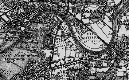 Old map of North Sheen in 1896