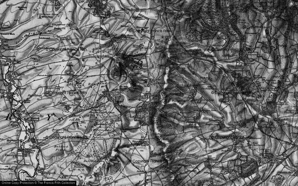 Old Map of Historic Map covering Brigmerston Down in 1898