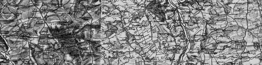 Old map of Ash Barton in 1898