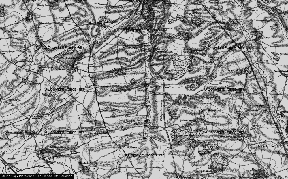 Old Map of North Witham, 1895 in 1895