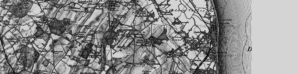 Old map of Northbourne in 1895