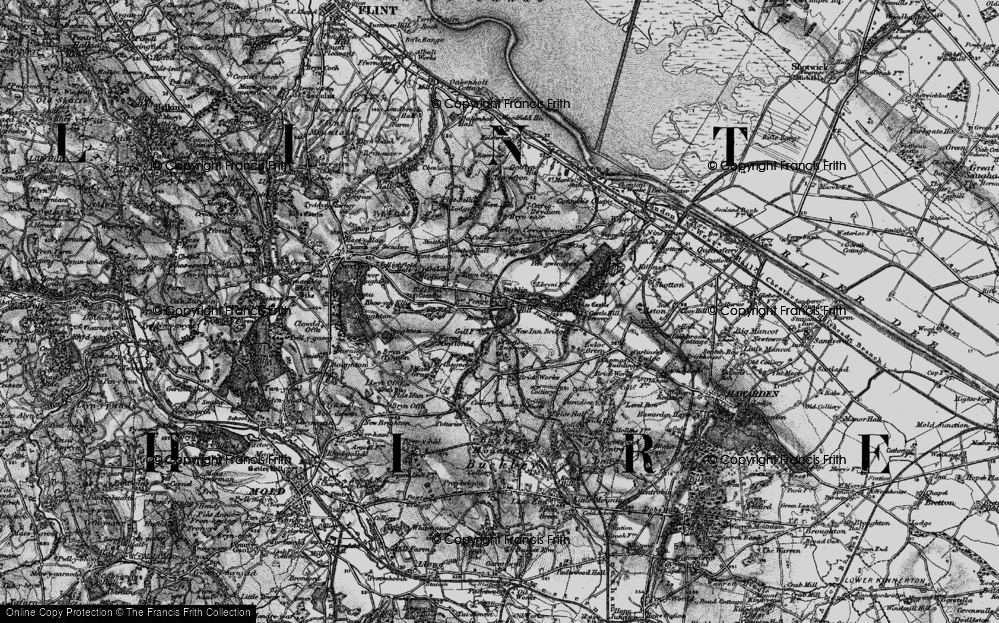 Old Map of Northop Hall, 1896 in 1896