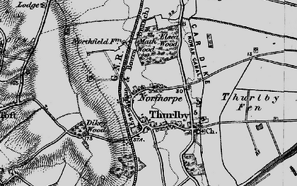 Old map of Bourne South Fen in 1895