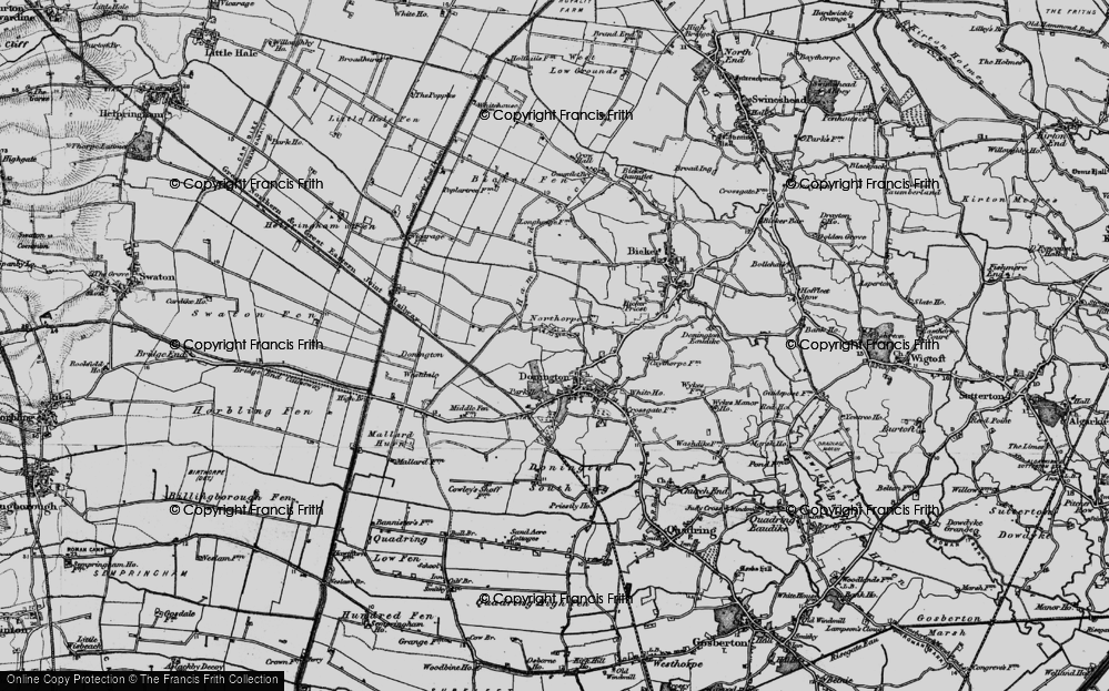 Old Map of Historic Map covering Northorpe Ho in 1898