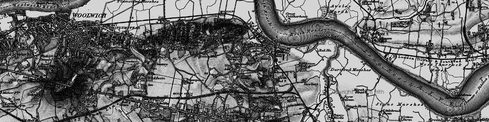 Old map of Northumberland Heath in 1896
