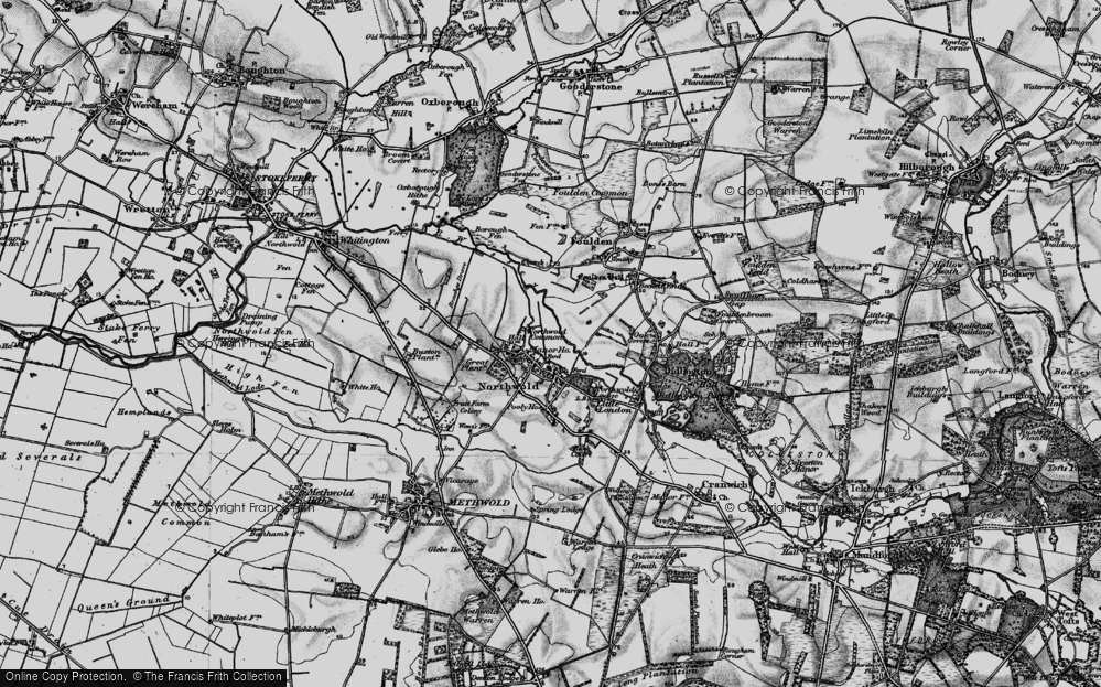 Old Map of Northwold, 1898 in 1898