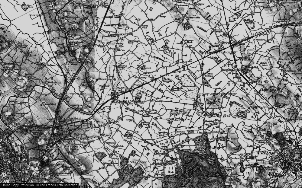 Old Map of Historic Map covering Knowsley Industrial Park in 1896