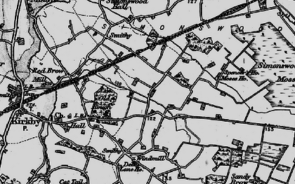 Old map of Knowsley Industrial Park in 1896