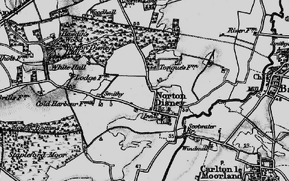 Old map of Norton Disney in 1899