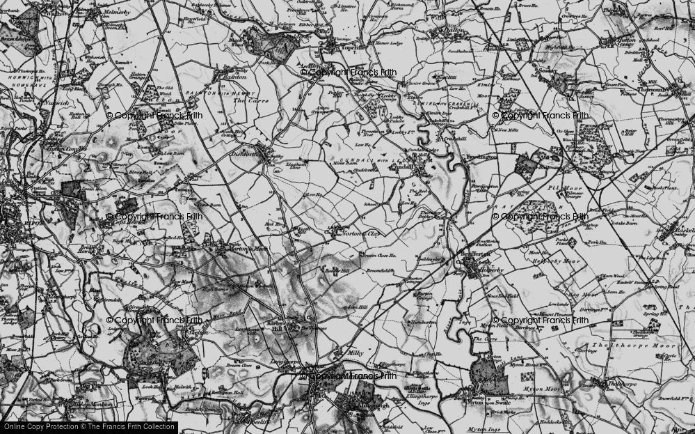 Old Map of Norton-le-Clay, 1898 in 1898