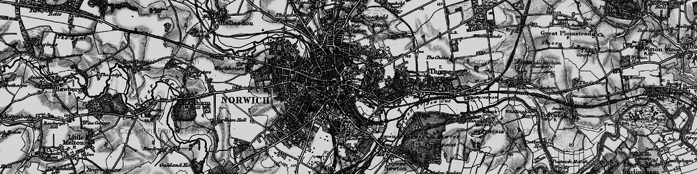 Old map of Norwich in 1898