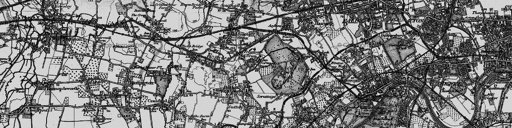 Old map of Norwood Green in 1896