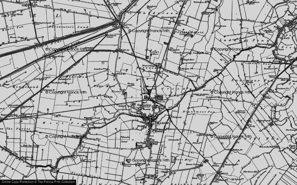 Old Map of Historic Map covering Binnimoor Fen in 1898