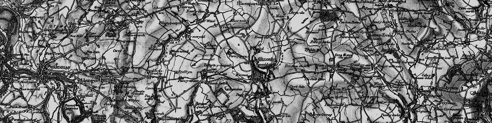Old map of Afon Hirwaun in 1898