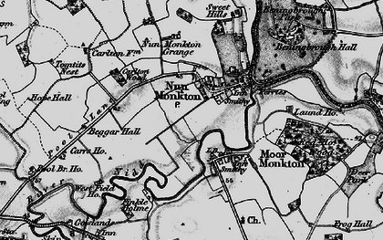 Old map of Nun Monkton in 1898