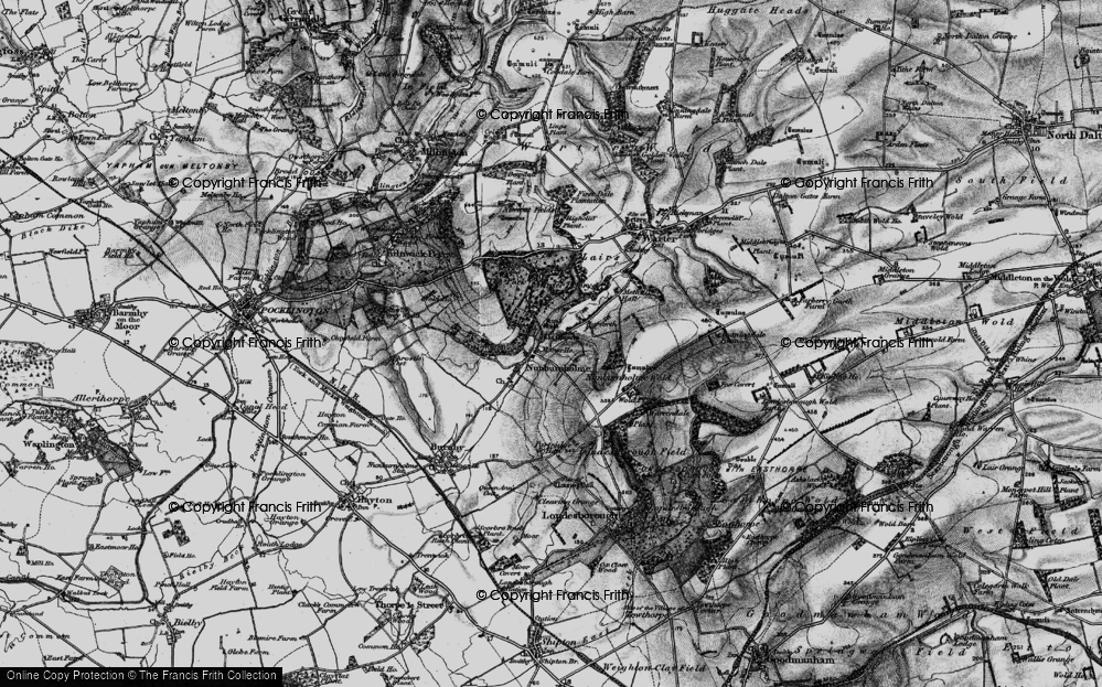Old Map of Historic Map covering Bratt Wood in 1898