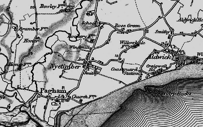 Old map of Nyetimber in 1895