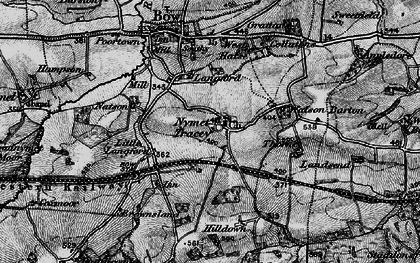 Old map of Broadnymett Moor in 1898
