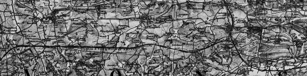 Old map of Broadnymett Moor in 1898