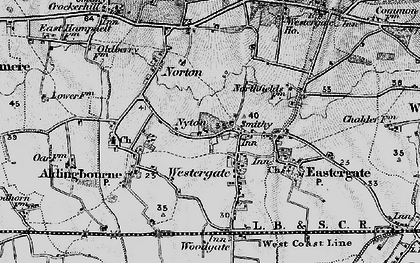 Old map of Nyton in 1895
