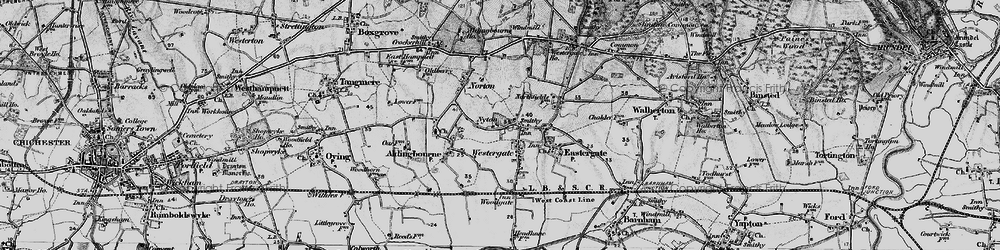 Old map of Nyton in 1895