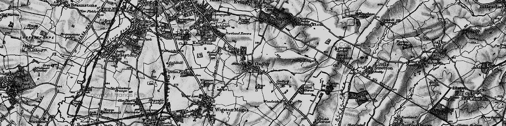 Old map of Oadby in 1899