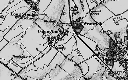 Old map of Oakington in 1898