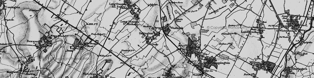 Old map of Oakington in 1898
