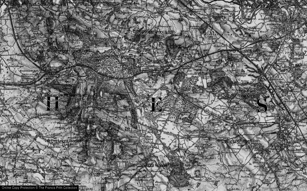 Old Map of Oakmere, 1896 in 1896