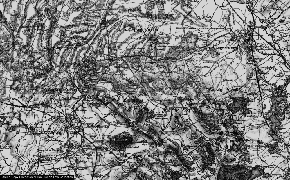 Old Map of Oaks in Charnwood, 1895 in 1895
