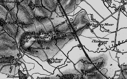 Old map of Oaksey in 1896