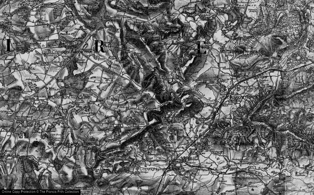 Old Map of Historic Map covering Wheatham Hill in 1895