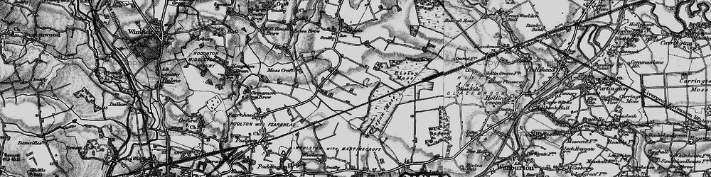 Old map of Woolston Moss in 1896