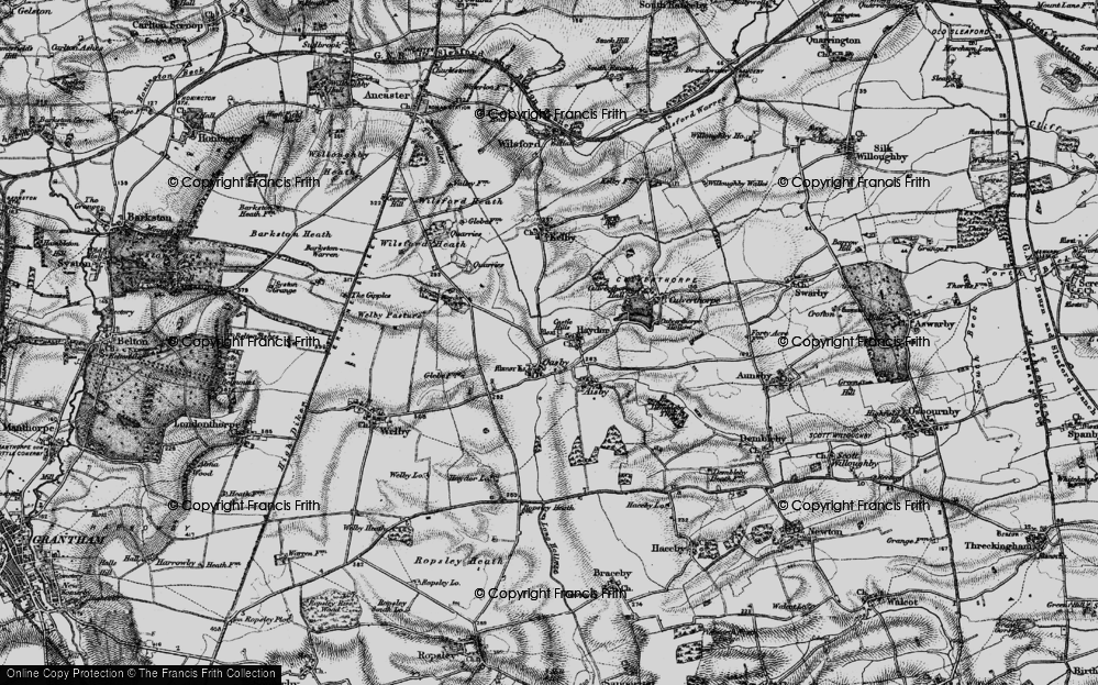 Old Map of Oasby, 1895 in 1895