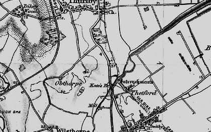 Old map of Obthorpe Lodge in 1895