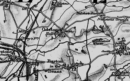 Old map of Odstone in 1895