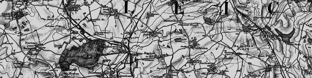 Old map of Odstone in 1895