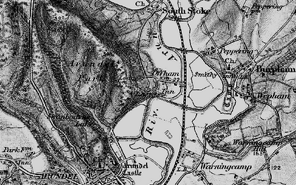 Old map of Offham in 1895