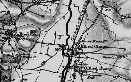Old map of Offord Cluny in 1898