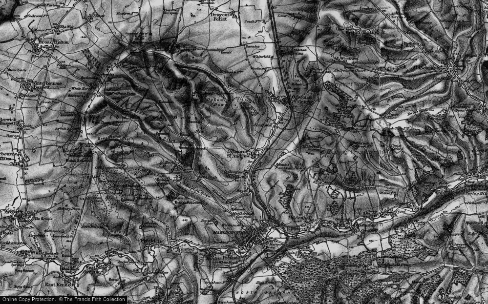 Old Map of Ogbourne St Andrew, 1898 in 1898