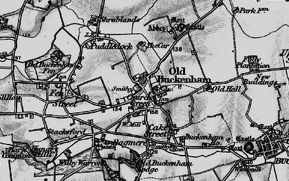 Old map of Old Buckenham in 1898