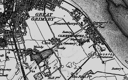 Old map of Old Clee in 1895