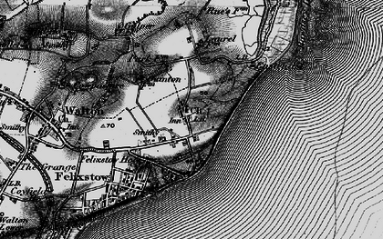 Old map of Old Felixstowe in 1895