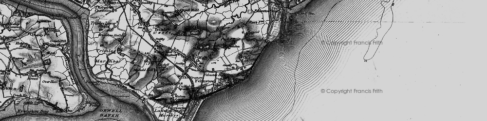 Old map of Old Felixstowe in 1895