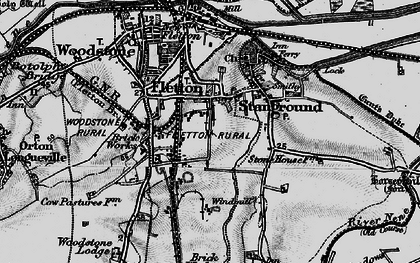 Old map of Old Fletton in 1898