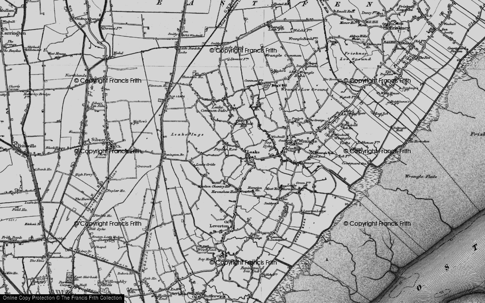 Old Map of Historic Map covering Leverton Ings in 1898