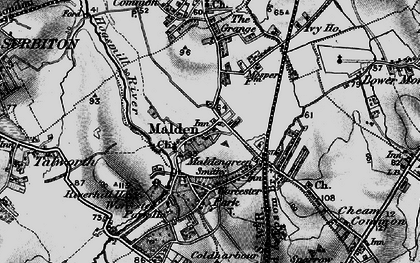 Old map of Old Malden in 1896