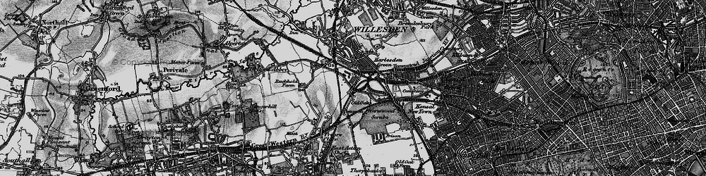 Old map of Old Oak Common in 1896